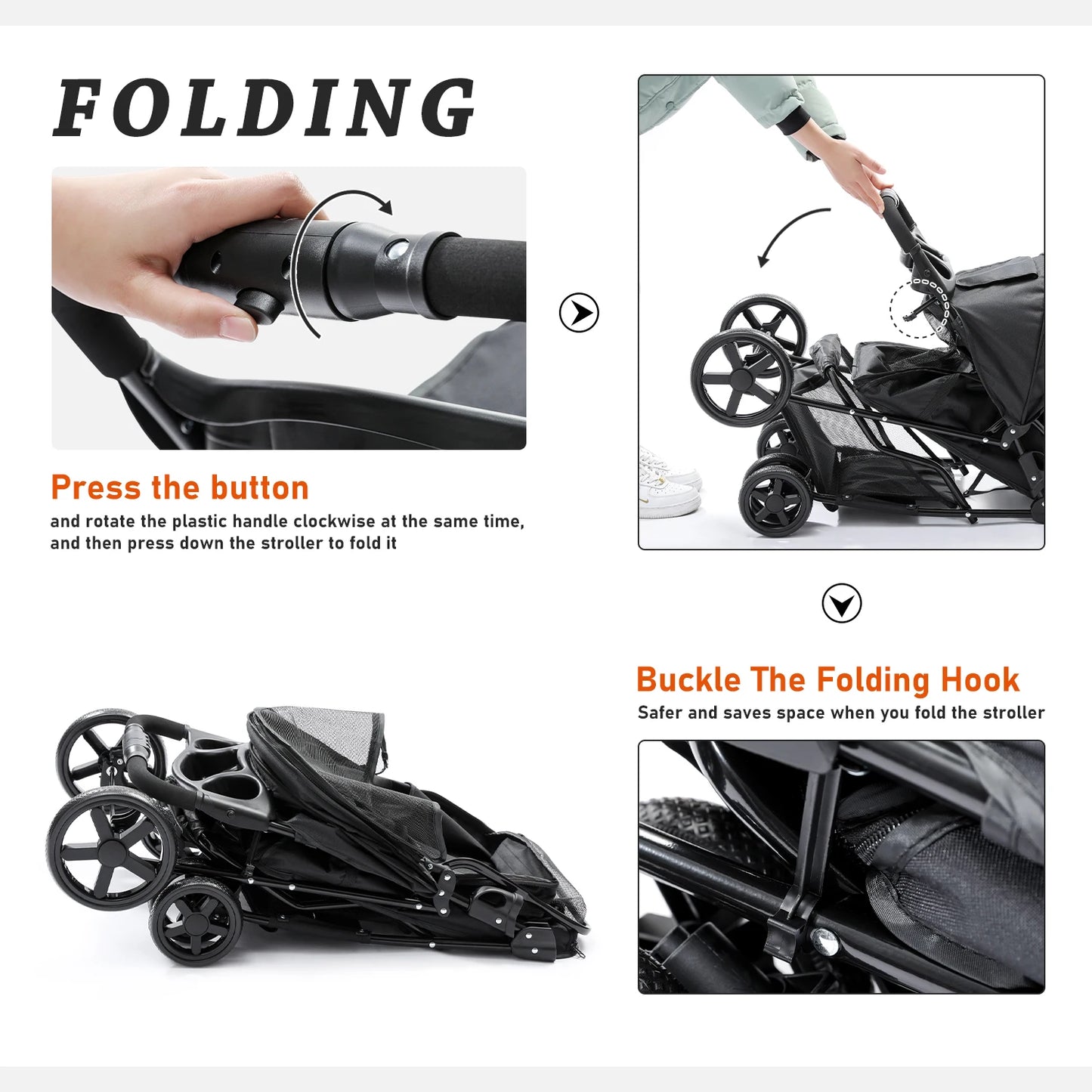 Catopia Co. Sturdy Pet Stroller with 4 Wheels