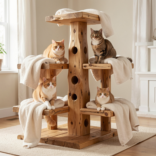 Wood cat tree