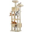 205cm Tall Heavy duty 8-tier Plush Cat Tree Condo