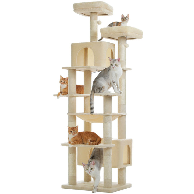 205cm Tall Heavy duty 8-tier Plush Cat Tree Condo