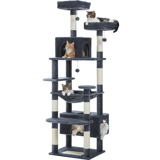 205cm Tall Heavy duty 8-tier Plush Cat Tree Condo