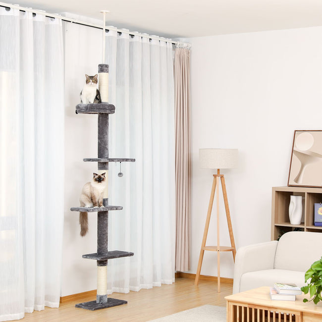 Catopia Co. Interactive Adjustable 5-Tier Floor to Ceiling Cat Tower