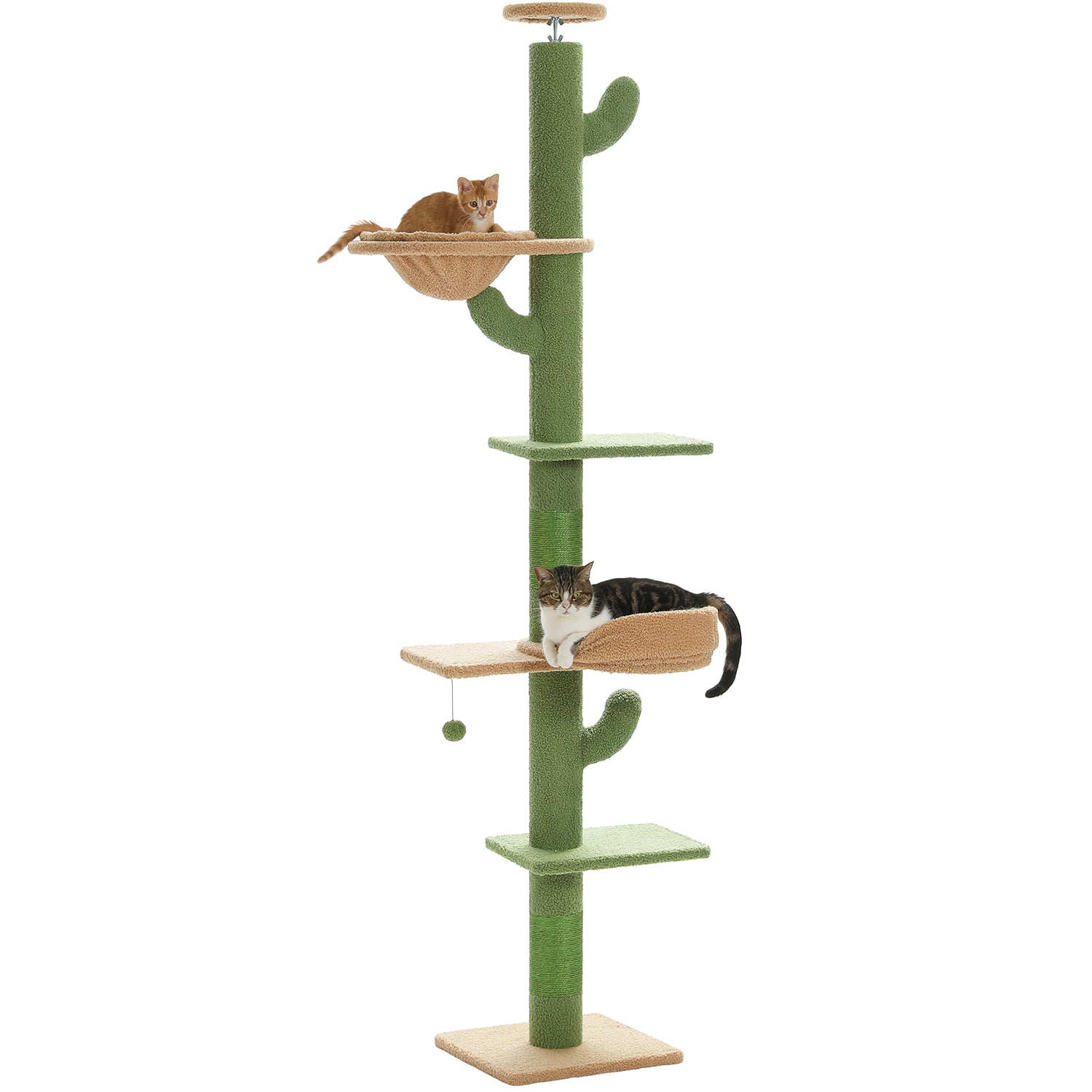 4-Tier Floor to Ceiling Cat Tree with Extra Thick Scratch Post