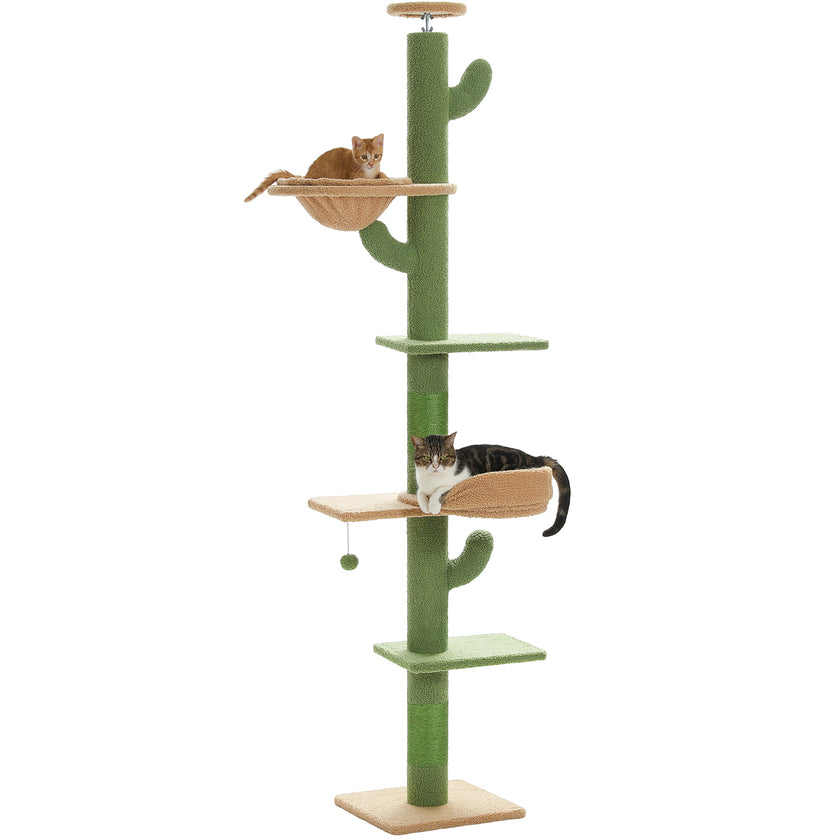 4-Tier Floor to Ceiling Cat Tree with Extra Thick Scratch Post