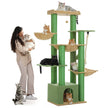 Tall Green Cat Tree Tower with Thick Sisal Posts & Multiple Hammocks – Modern Cat Furniture Canada | Catopia Co.
