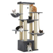 Cat Tree Tower with Thick Sisal Posts & Multiple Hammocks – Modern Cat Furniture Canada | Catopia Co.