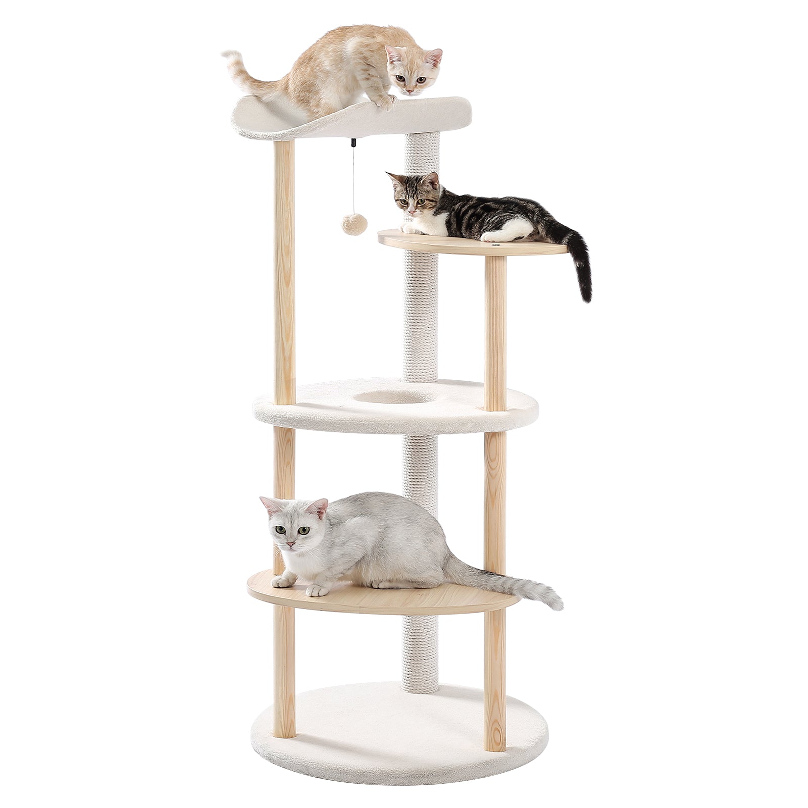 Natural Wood Multi-Level Cat Tower for Modern Homes – Catopia Co. Canada