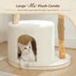 Natural Wood & Rattan Cat Tree Tower with Plush Condo and Curved Perch – Modern Cat Furniture Canada | Catopia Co.
