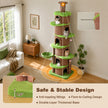Floor-to-ceiling treehouse cat tower with thickened base and anti-tipping fitting