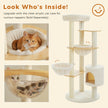 Optional clear acrylic cat cave accessory shown with a beige cat tree, sold separately