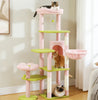 Catopia Co. Canada Cat tree with multiple levels and a cat on each level in a room setting.