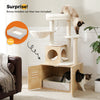 Modern Wooden Cat Tree Tower with Storage Base, Hammock & Dual Condos – Luxury Cat Furniture Canada