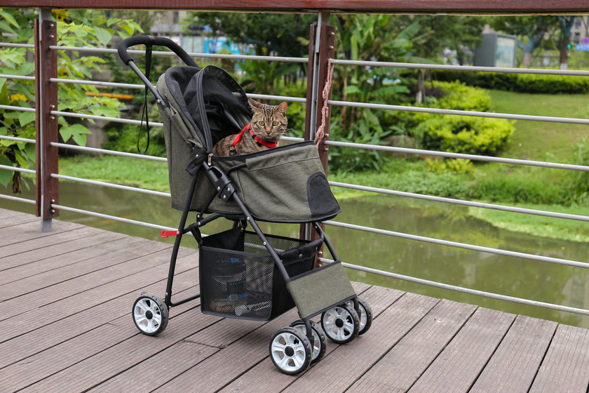 Sturdy Pet Stroller with 4 Wheels