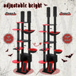 Ceiling Cat Tree Adjustable 230–255cm Black