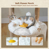 Catopia Co. Large Cloud Cat Tree | 123cm Tall Multi-Level Cat Tower with Rattan Basket and Daisy Flower Platform