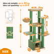 Tall Green Cat Tree Tower with Thick Sisal Posts & Multiple Hammocks – Modern Cat Furniture Canada | Catopia Co.