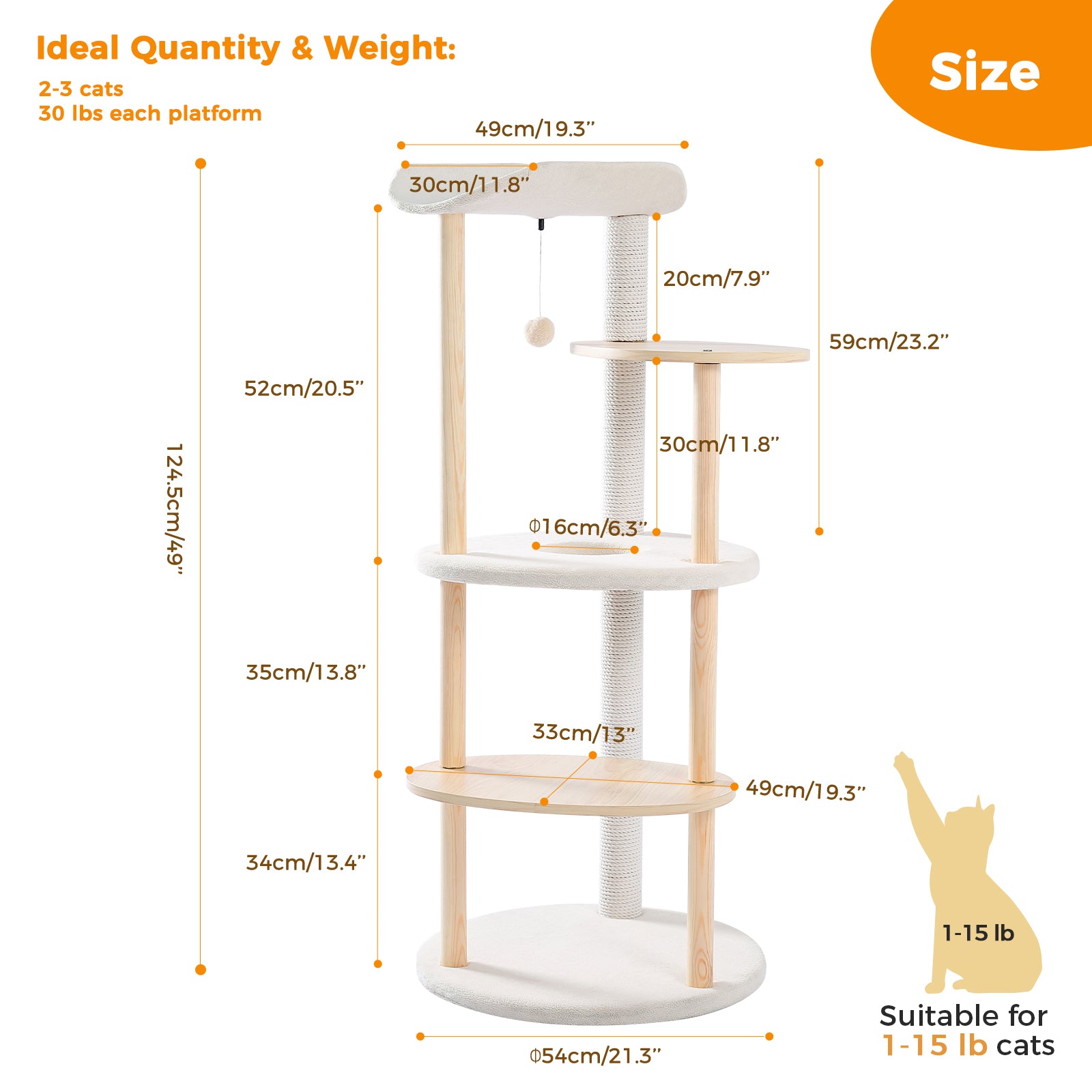 Natural Wood Multi-Level Cat Tower for Modern Homes – Catopia Co. Canada