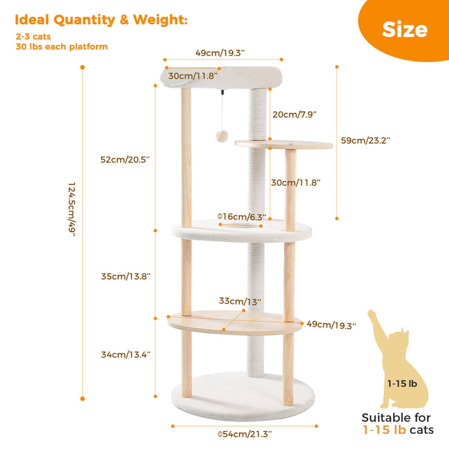 Natural Wood Multi-Level Cat Tower for Modern Homes – Catopia Co. Canada