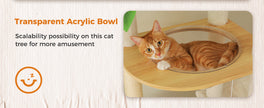 Catopia Co. Deluxe Wood Adjustable Floor to Ceiling Cat Tree - Beige