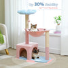 Catopia Co. 93cm Multi-Level Flower Blue And Pink Cat Tree