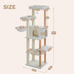 186cm Tall Cat Tree Wooden Cat Tower for Large Cat with Condo House - Beige White