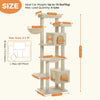 Detailed dimensions of Catopia Co. tall cat furniture: 175cm height, multiple condos, platforms, and hammocks. Modern cat tree Canada made for up to 5 cats. Canadian local business, ships only within Canada.
