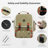 Catopia Co. Canada Beige backpack with safety features highlighted on a white background