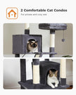 Two cozy enclosed cat condos create the perfect hideouts for privacy and comfort in this contemporary cat tower by Catopia Co. Blending cuteness and practicality, this cat furniture Canada piece is made by a proudly Canadian local brand that ships only within the country.