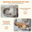 Grey modern cat tree hammocks from Catopia Co., with spacious round and rectangular lounging areas for large cats. Aesthetic and cozy cat furniture for Canadian homes. Canadian local business, ships only within Canada. Keywords: cat tree Canada, aesthetic cat tree, modern cat furniture.