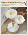 Catopia Co. compact flower-shaped wooden cat tree with soft plush platforms, ideal for small spaces and apartments in Canada
