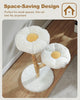 Catopia Co. compact flower-shaped wooden cat tree with soft plush platforms, ideal for small spaces and apartments in Canada
