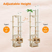 Catopia Co. Deluxe Wood Adjustable Floor to Ceiling Cat Tree - Beige
