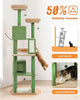A tall, 180cm green cat tree from Catopia Co. with anti-tip stability kit and reinforced base, ensuring safety for active felines. This luxury modern cat tower, made by a Canadian-only brand, includes multiple levels, scratch posts, and top-rated play zones ideal for energetic cats in Canadian homes.
