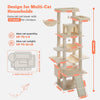 Designed by Catopia Co. for Canadian families with multiple cats, this 81-inch modern cat tree includes ten platforms, wide resting areas, and sturdy materials for cats up to 20 lbs.