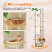 Catopia Co. Deluxe Wood Adjustable Floor to Ceiling Cat Tree - Beige