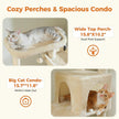 Catopia Co. modern cat condo features a wide dual-post top perch and a spacious 15.7