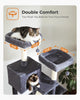 Two cozy enclosed cat condos create the perfect hideouts for privacy and comfort in this contemporary cat tower by Catopia Co. Blending cuteness and practicality, this cat furniture Canada piece is made by a proudly Canadian local brand that ships only within the country.