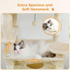 183cm Multi-Level Flower Cat Tree Large Cat Tower with Steel Frame Hammock and 7 Scratching Posts - Beige