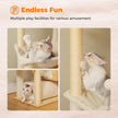 Catopia Co. Deluxe Wood Adjustable Floor to Ceiling Cat Tree - Beige