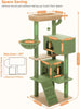 143cm Tall Cactus Cat Tree for Large Cats Adult with Large Top Perch with Plush Hammock - Green