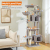Multi-level grey cat tree by Catopia Co. for 1–5 cats, with dynamic climbing paths and cozy lounging areas. Great for cool cat trees in Canada. Canadian local business, ships only within Canada. Keywords: cool cat trees, cat trees and towers, luxury cat furniture.
