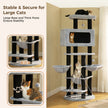 Stable black and grey cat tower for large cats with a wide base, thick scratching posts, condo, and top perch