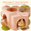 183cm Multi-Level Flower Cat Tree Large Cat Tower with Steel Frame Hammock and 7 Scratching Posts - Pink