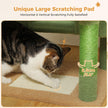 183cm Multi-Level Flower Cat Tree Large Cat Tower with Steel Frame Hammock and 7 Scratching Posts - Green