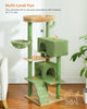 143cm Tall Cactus Cat Tree for Large Cats Adult with Large Top Perch with Plush Hammock - Green