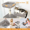 183cm Multi-Level Flower Cat Tree Large Cat Tower with Steel Frame Hammock and 7 Scratching Posts - Grey
