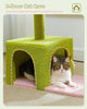 Green cat cave with a cat peeking out, suitable for kittens.