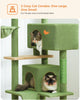 143cm Tall Cactus Cat Tree for Large Cats Adult with Large Top Perch with Plush Hammock - Green