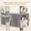 183cm Multi-Level Flower Cat Tree Large Cat Tower with Steel Frame Hammock and 7 Scratching Posts - Grey