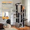 Catopia Co. 170cm Extra Large Multi-Level Cat Tree, with 13 Extra Thick Scratching Posts - Black